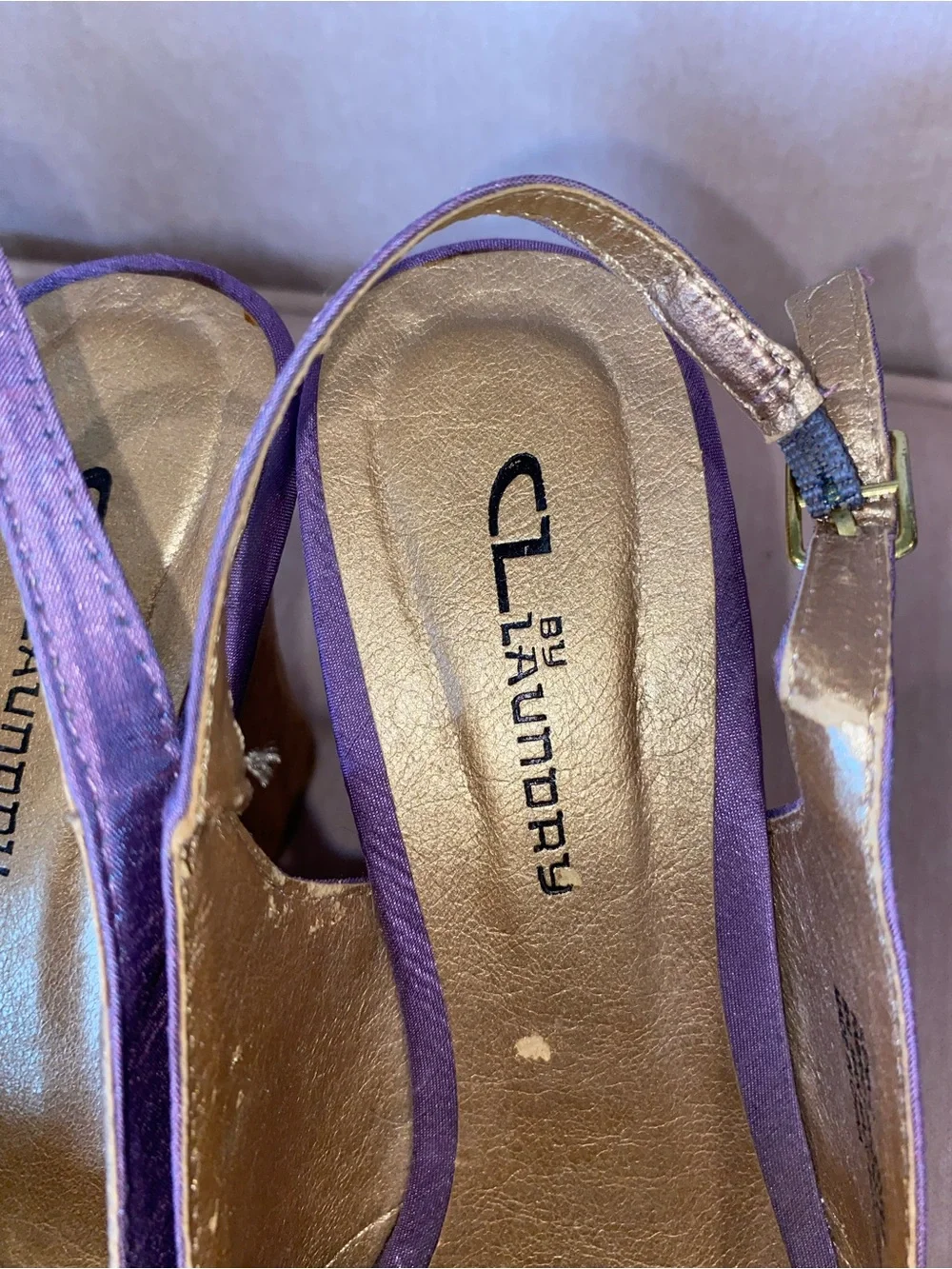Women's CL by Laundry Purple Floral Wedge Sandals